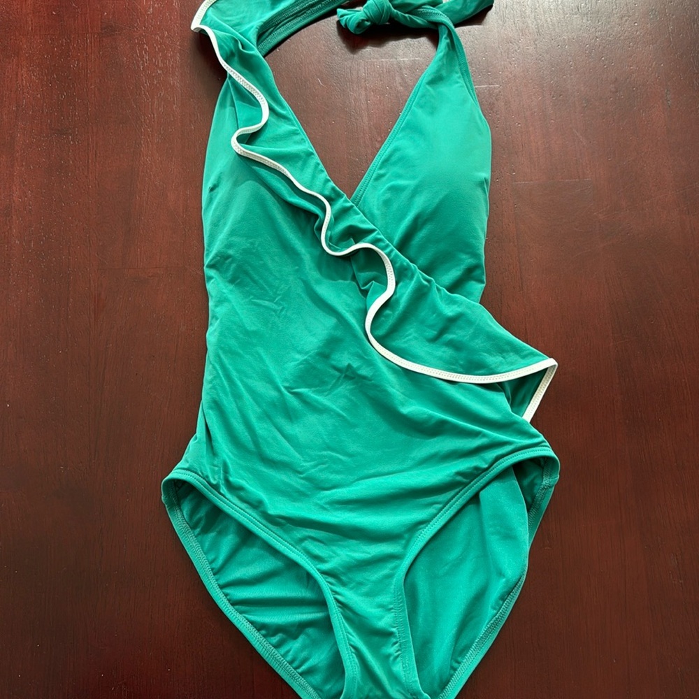 Green Ruffle Bathing Suit